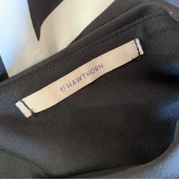 41 Hawthorn Black White Chevron Fit Flare Sleeveless Dress Medium Trendy Stylish - Picture 6 of 7